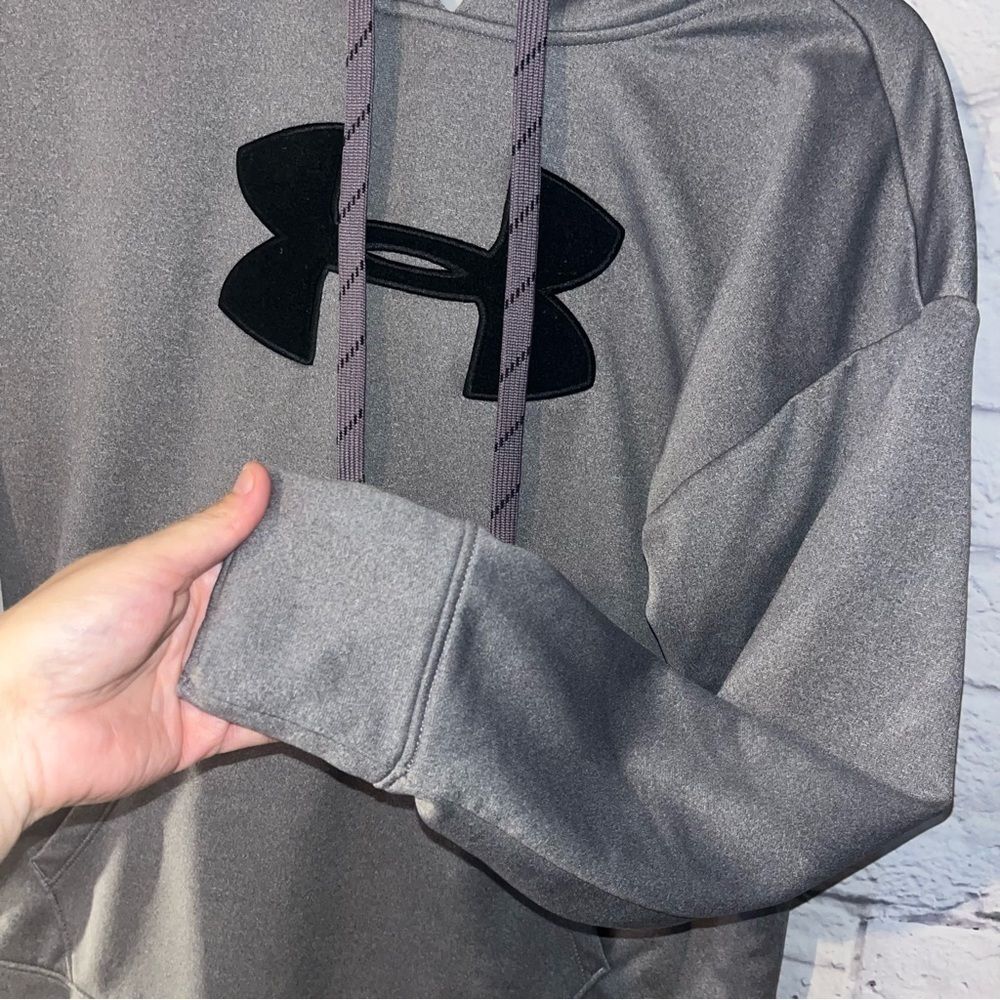 Women’s Grey Under Armour Hoodie sweatshirt small loose cold gear - Picture 4 of 10